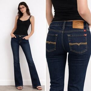 Lucky Brand Charlie Baby Boot Jeans Size 6/28 Low Rise Dark Wash Bootcut